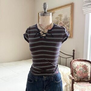 striped y2k‎ shirt  union bay striped tee size small